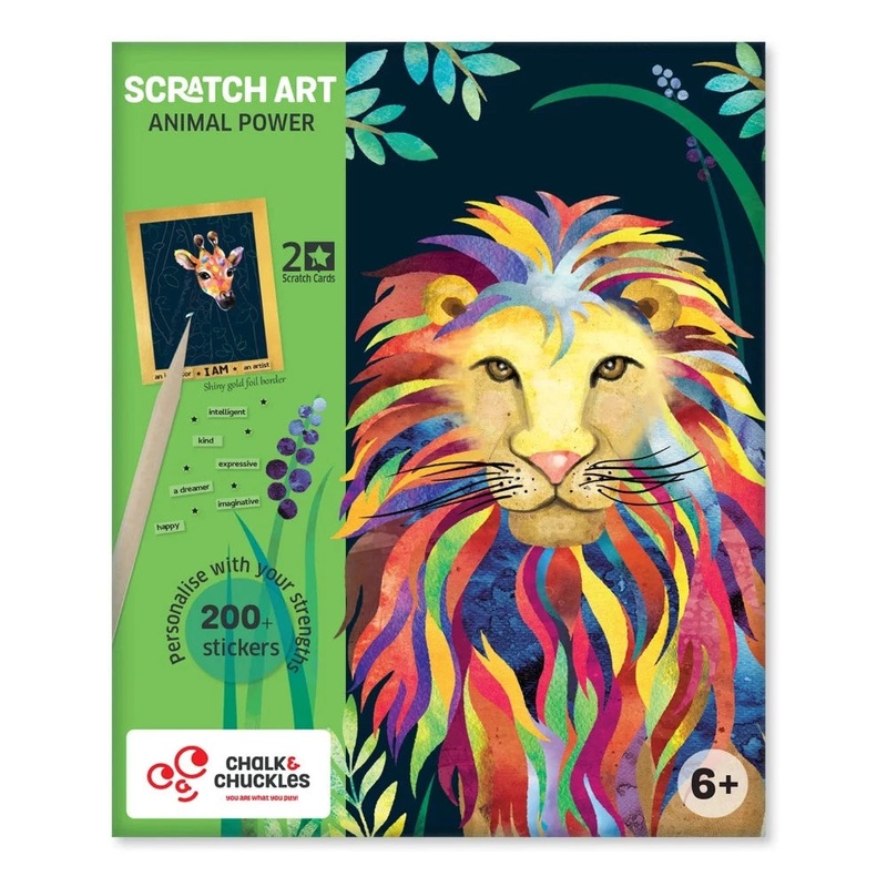Chalk and Chuckles Scratch Art Animal Power