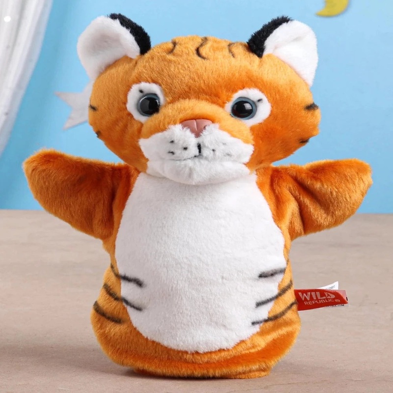 Wild Republic Polyester Hand Puppet Brown Tiger