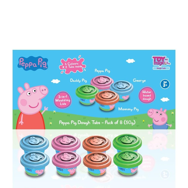 Play Magic Peppa Pig Dough with 2 in 1 Moulding Lid Pack of 8 Tubs