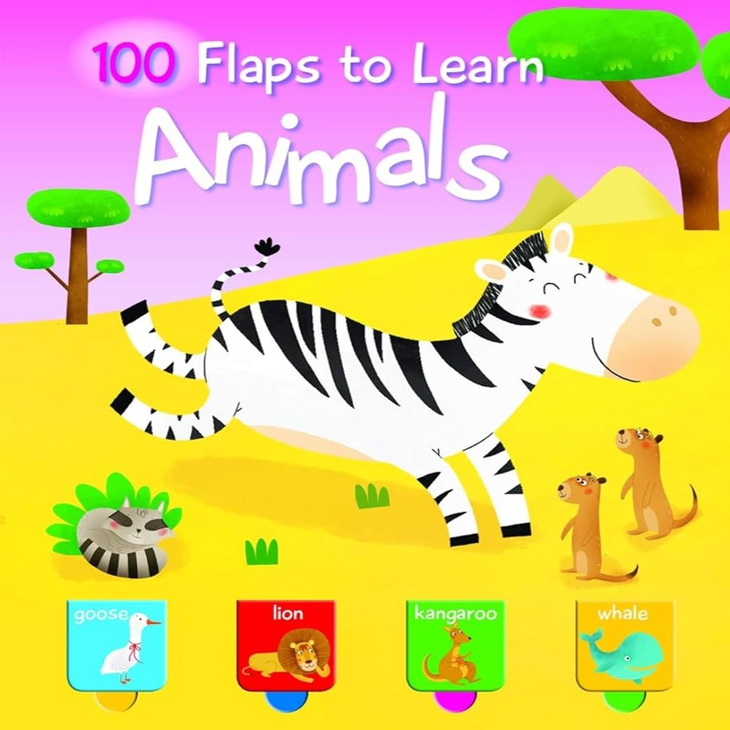 100 Flaps To Learn Books|Animals|Shapes & Colours|Words|Wild Animals|Numbers|School|Human Body|Nature