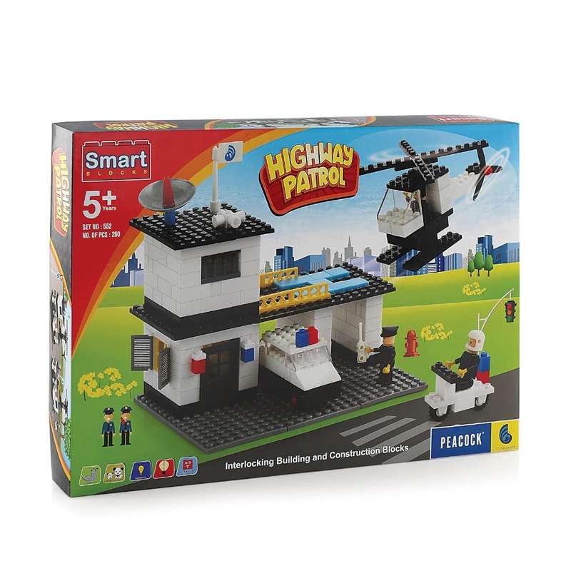 Peacock Highway Patrol Smart Blocks Set (260 Pieces)