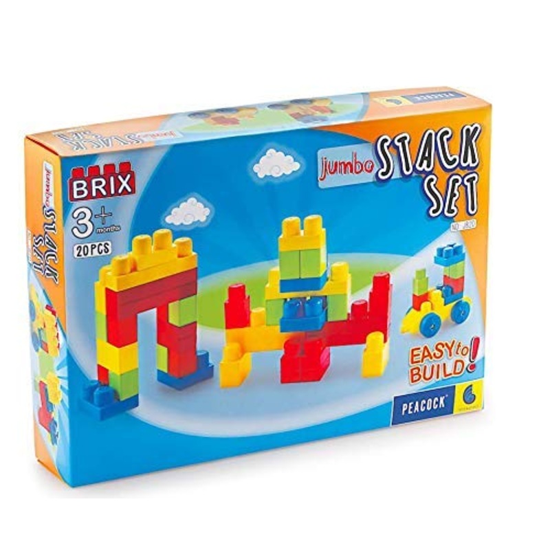 Peacock Jumbo Stack Brix Set (20 Pieces)