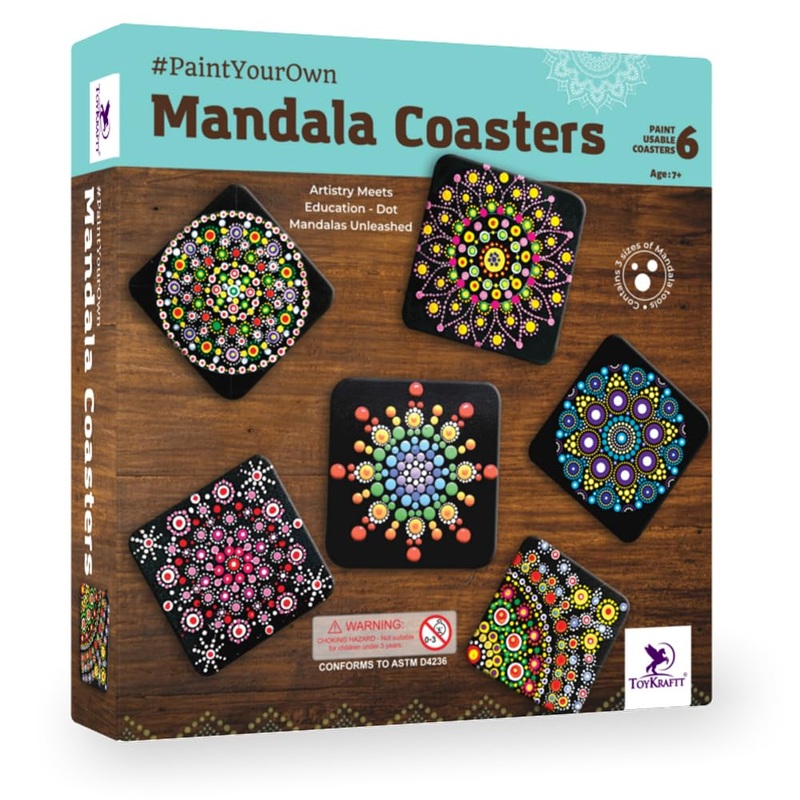 Toykraftt Paint Your Own Mandala Coasters