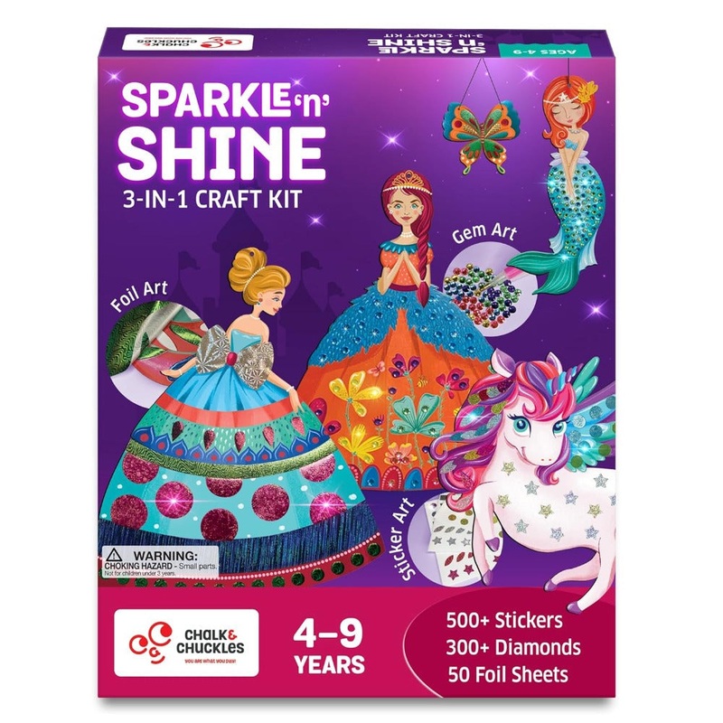Chalk and Chukles Sparkle & Shine 3-in-1 Craft Kit