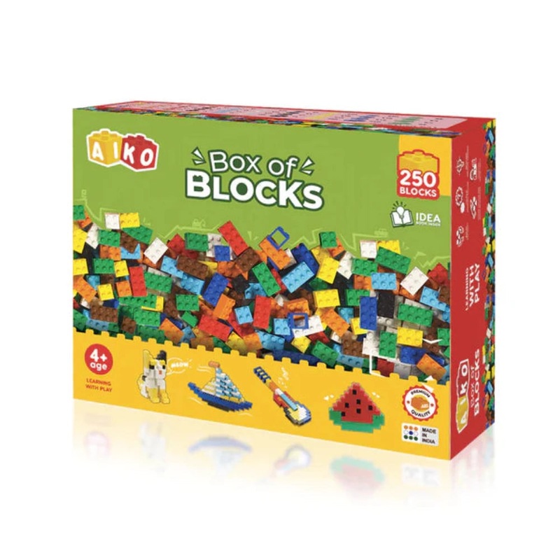 Aiko Box of Blocks 250Pcs Building Construction Blocks Set