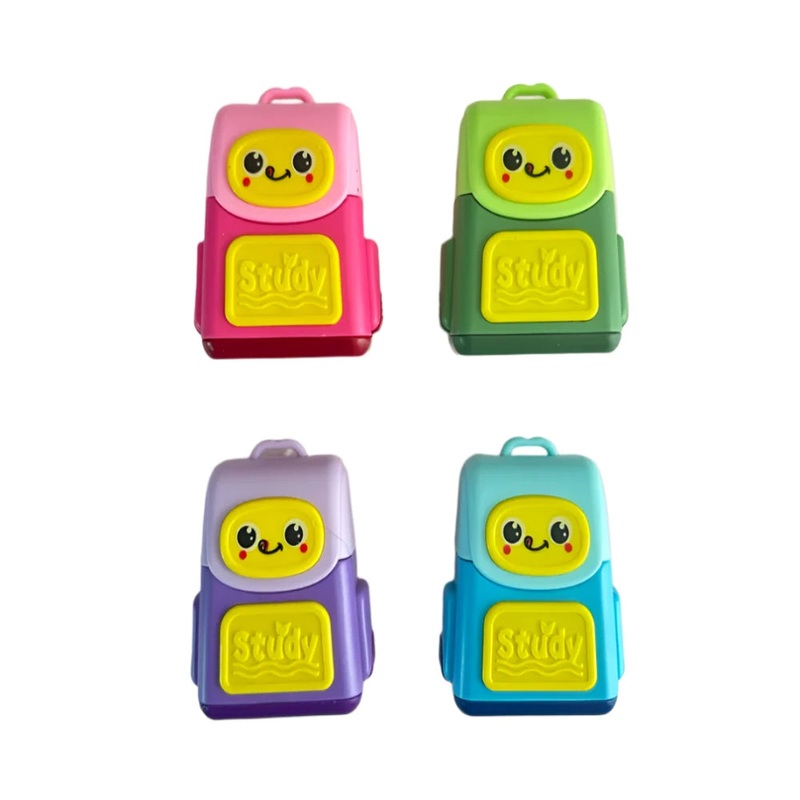Skoodle Sharpener+ Backpack Eraser -Pack of 4