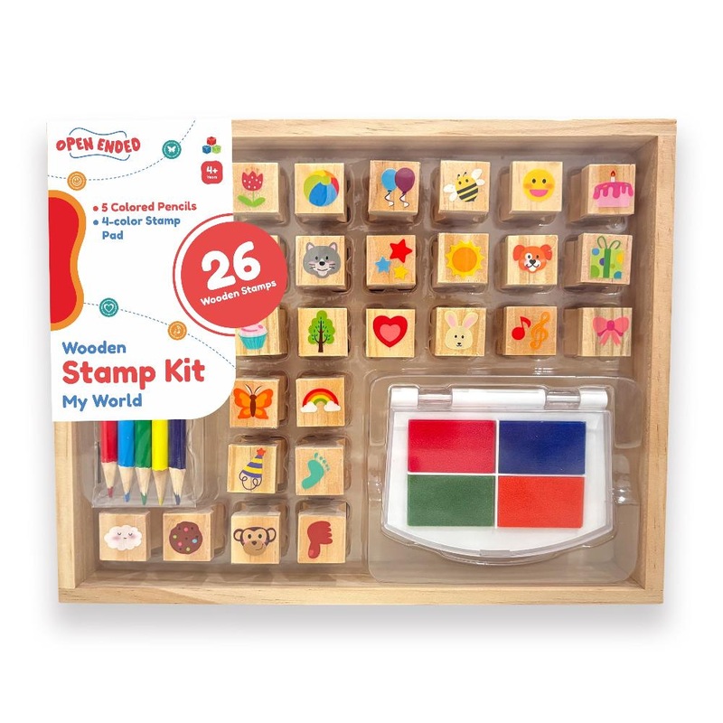Open Ended Wooden Stamp Kit –  My World