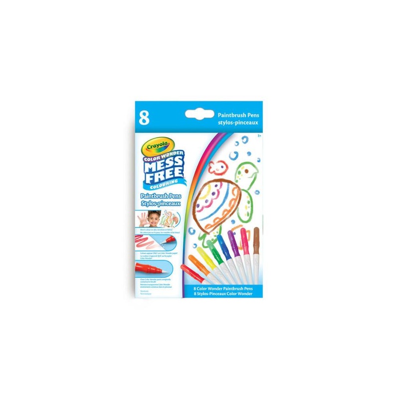 Crayola Color Wonder Mess-Free Paintbrush Pens, 8 Count