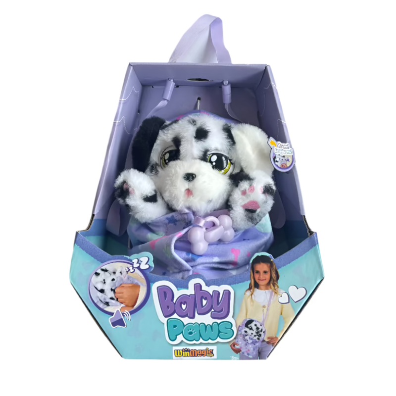 IMC Baby Paws Dalmatian Puppy Toy With Cute Swaddle Bag