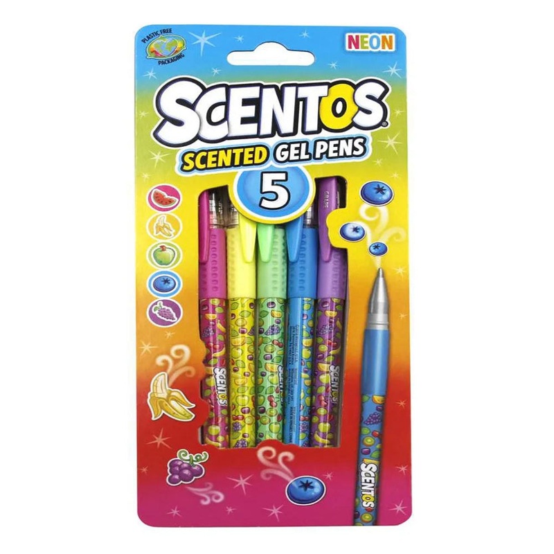 Scentos Scented Neon Gel Pens – Pack of 5