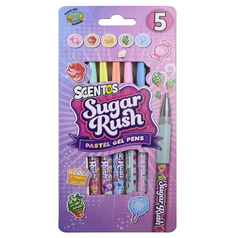 Scentos Sugar Rush Scented Pastel Gel Pens – Pack of 5