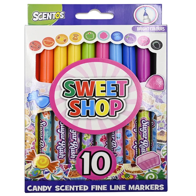 Scentos Sweet Shop Fine Line Markers – Pack of 10