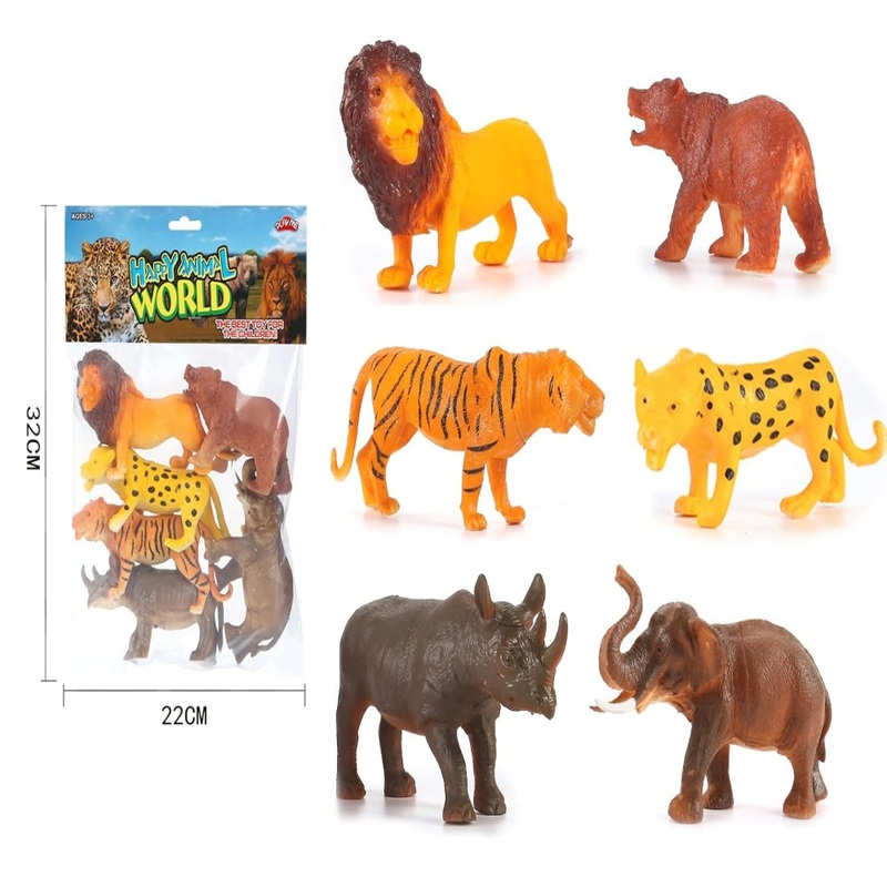 Joy Junction Animal Figure Wild Animals-(Pack of 6)