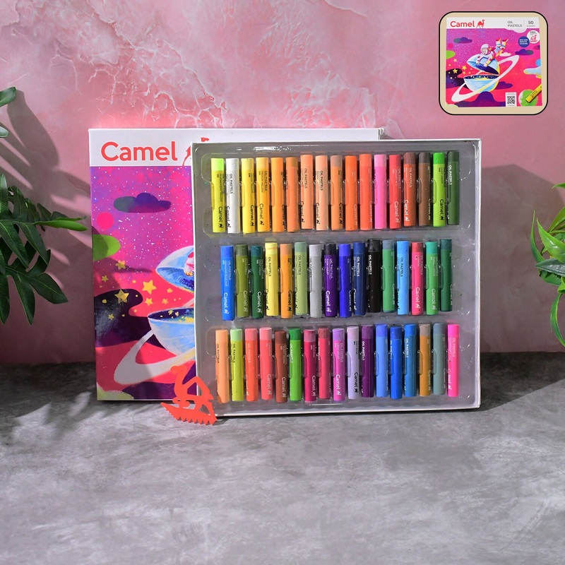 Camel Oil Pastels 50 Assorted Shades with Free Scraping Tool