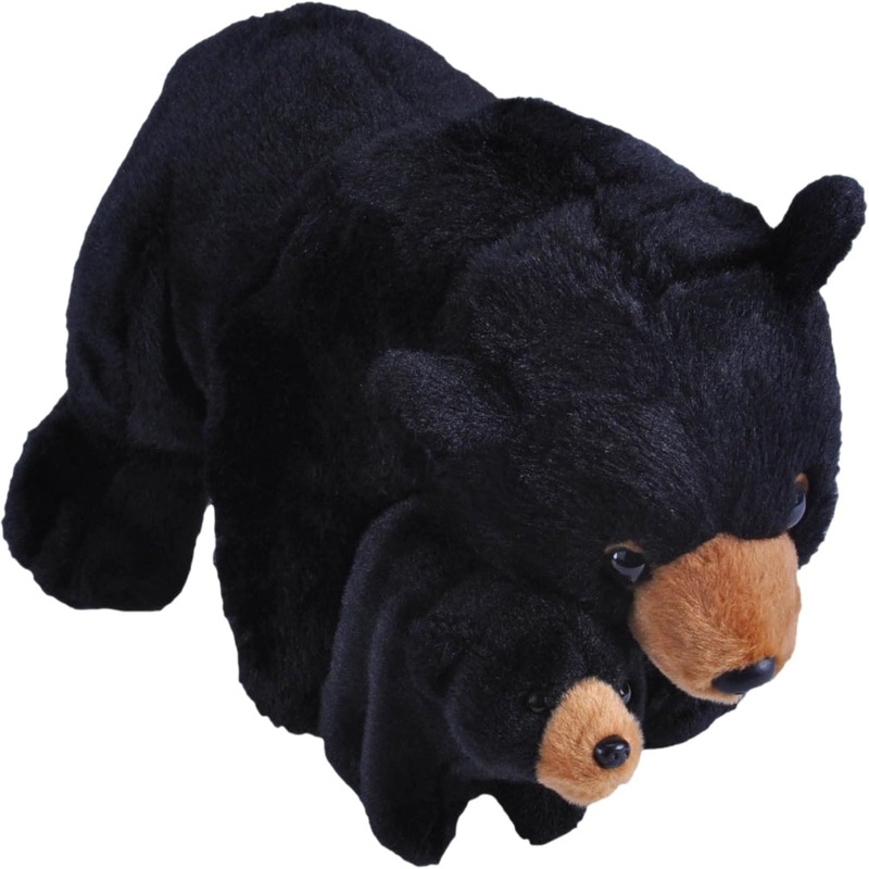 Wild Republic Mom & Baby Black Bear Plush, Stuffed Animal, Plush Toy, Gifts for Kids, 15