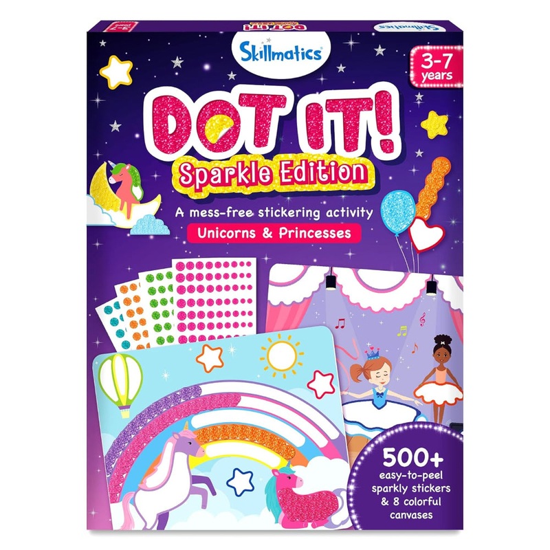 Skillmatics Dot It Sparkle Edition Sticker Art Activity – Unicorns & Princesses