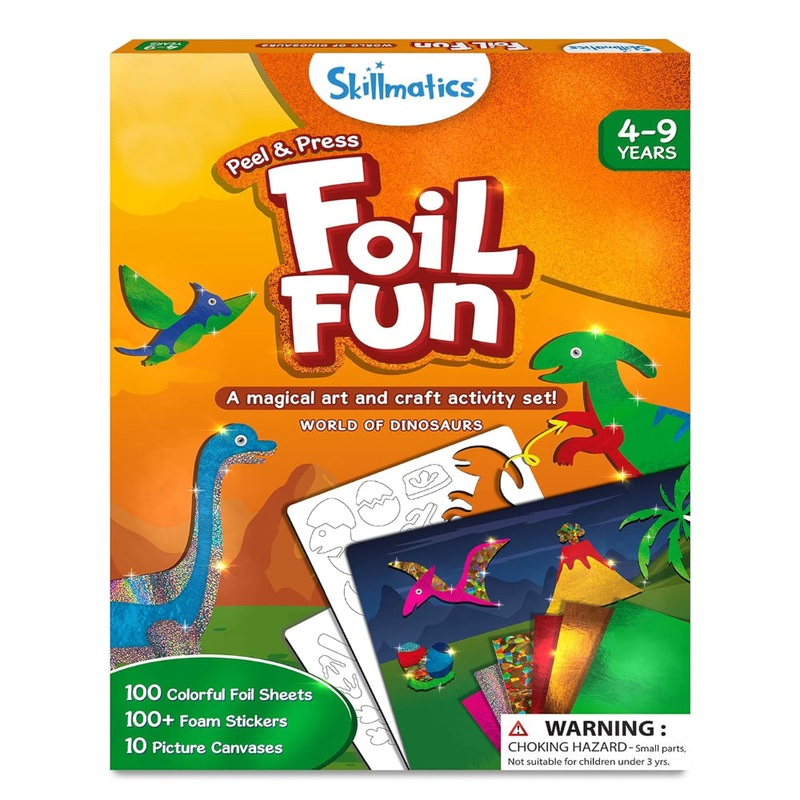 Skillmatics Foil Fun World Of Dinosaurs | No Mess Art Kit (ages 4-9)