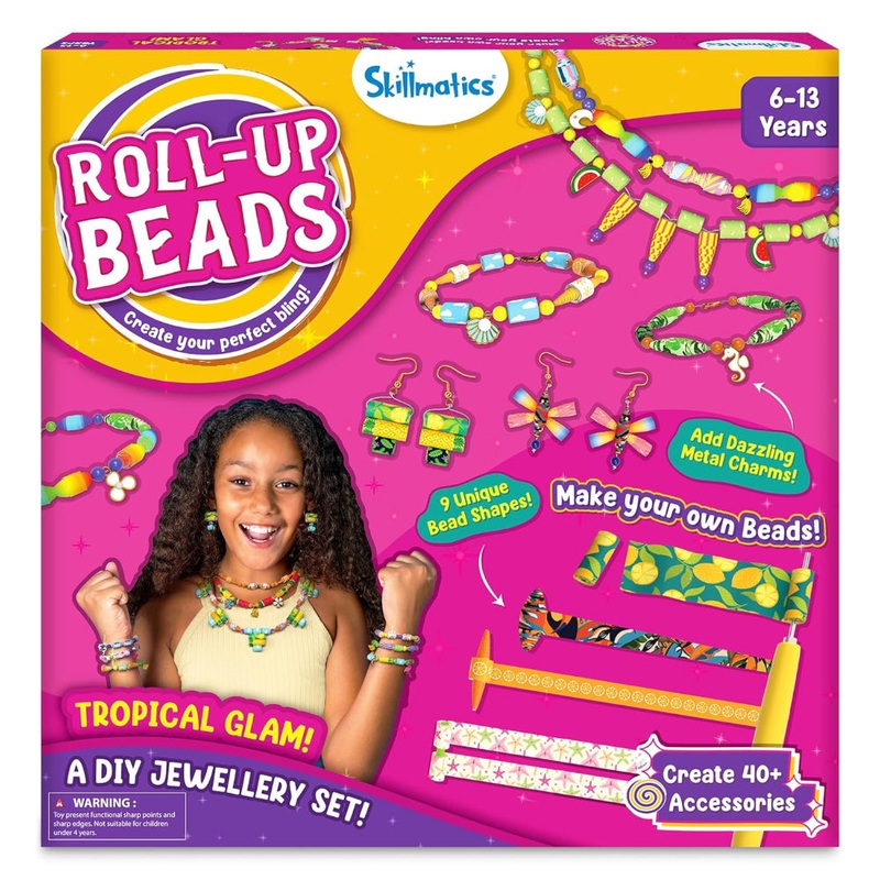 Skillmatics Roll-Up Beads Tropical Glam DIY Activity Set