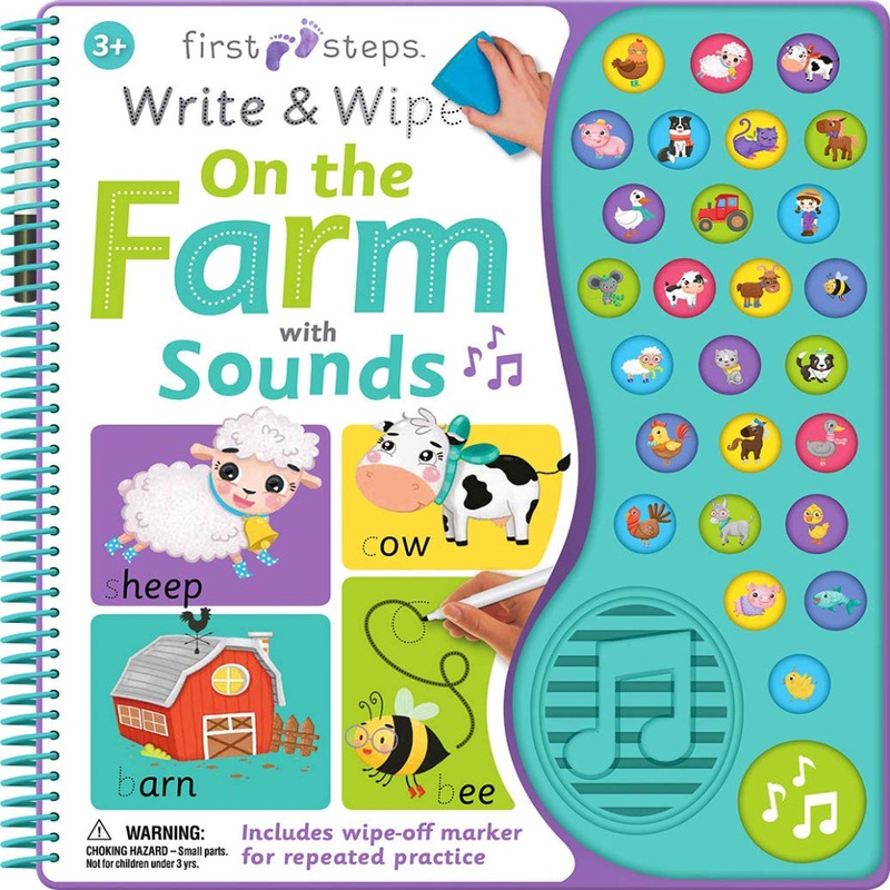 Write & Wipe On The Farm With Sounds Book
