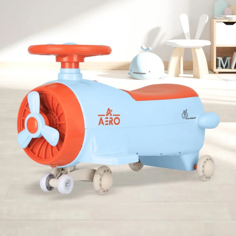 R for Rabbit Iya Iya Aero Swing Car for kids 2 in 1 Ride On – Blue Orange