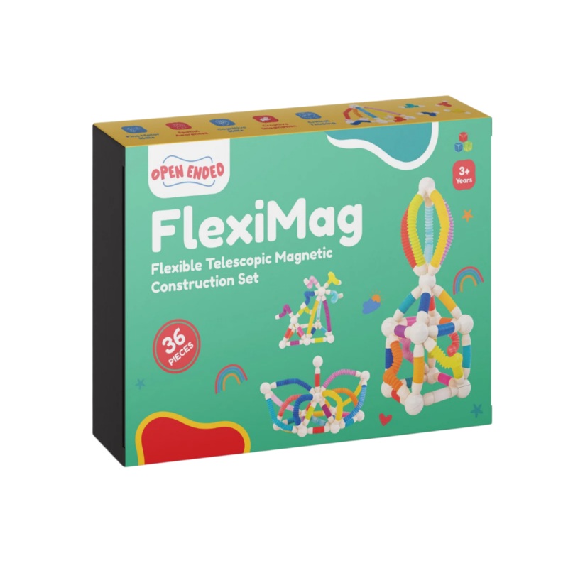 FlexiMag – Flexible Telescopic Magnetic Construction Set (36 Pcs)