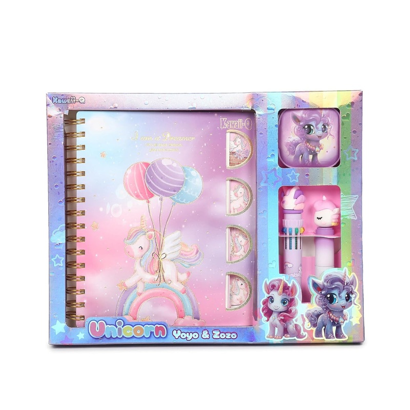 Kawaii Unicorn Yoyo & Zozo Stationary Set