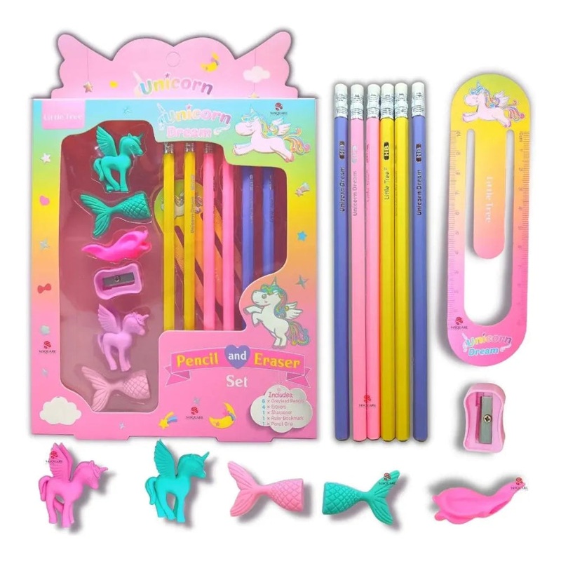 Little Tree Unicorn Dream Pencil and Eraser Set