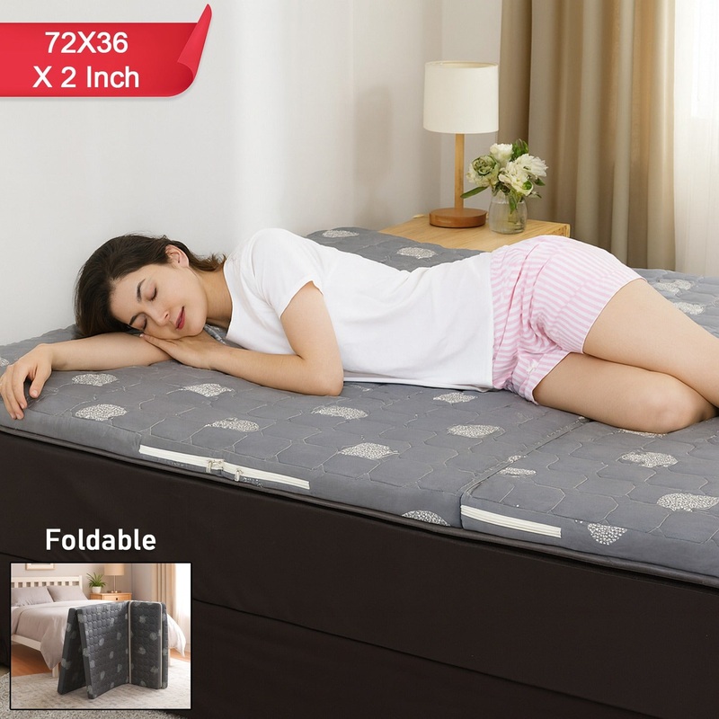 3 Fold Foldable Mattress  Portable & Comfortable Sleeping Bed for Home & Travel