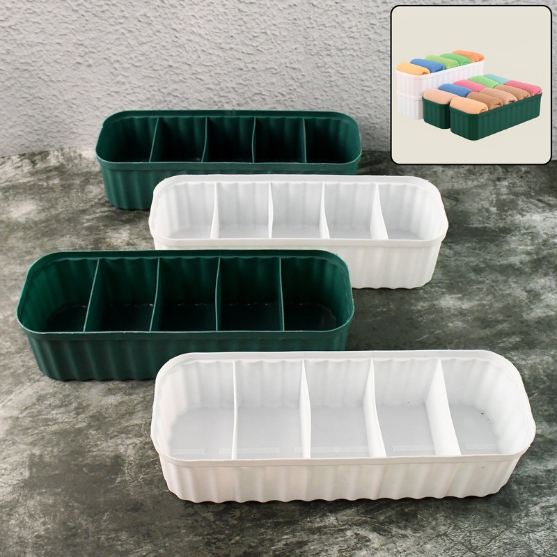 Multipurpose Plastic Socks Oganizer Tray with 4 Compartments (4Pc)
