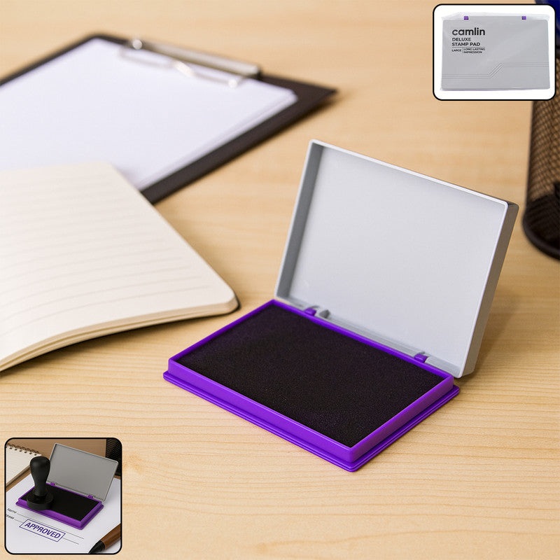 Camlin Deluxe Stamp Pad  Violet Color High-Quality Ink Pad for Crisp and Clear Impressions