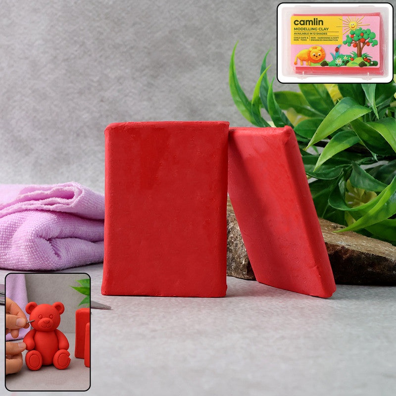 Camlin Modelling Clay  Red Shade, 150g Non-Toxic & Soft Clay for Kids Creative Craft and Educational Use