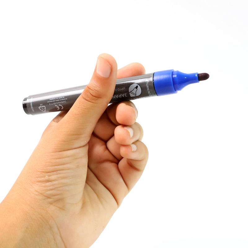 Camlin Permanent Marker  Blue Colour, Bold & Long-Lasting Ink, Refillable Multi-Surface Permanent Markers  Pack of 10