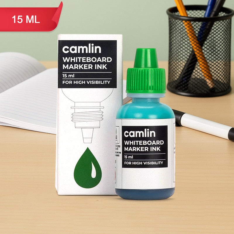 Camlin Whiteboard Marker Ink 15 ml  Green Color Refill Ink for High Visibility