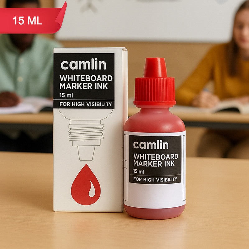 Camlin Whiteboard Marker Ink 15 ml  Red Color Refill Ink for High Visibility
