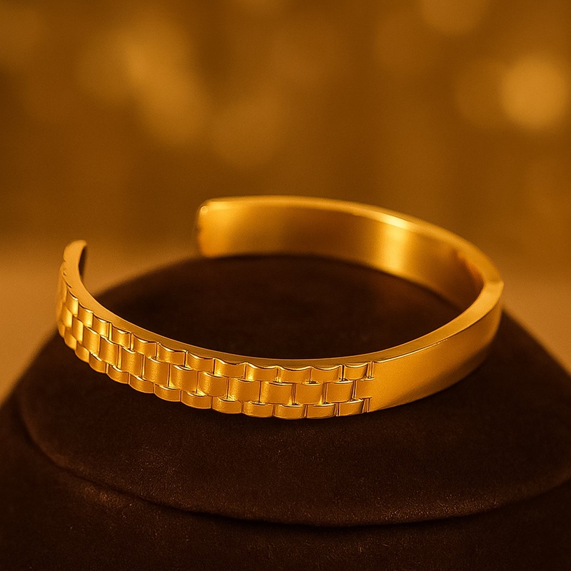 Custom Engraved Gold-Plated Bracelet  Personalized Name Print Adjustable Cuff for Men & Women