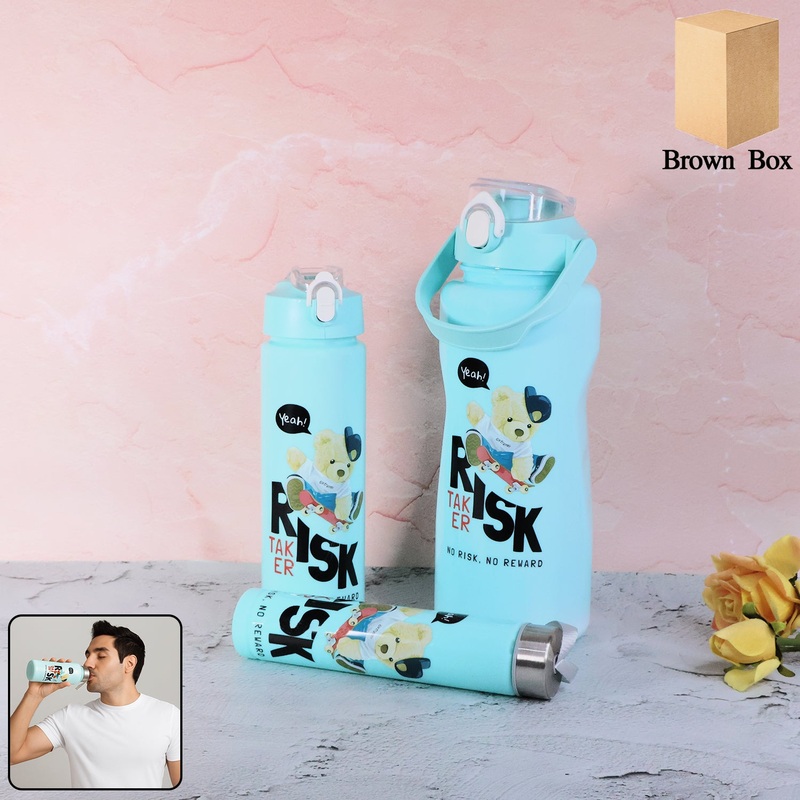 Risk Taker Printed Water Bottle 2000ml + 900ml + 300ml – (3 Pc / Set)
