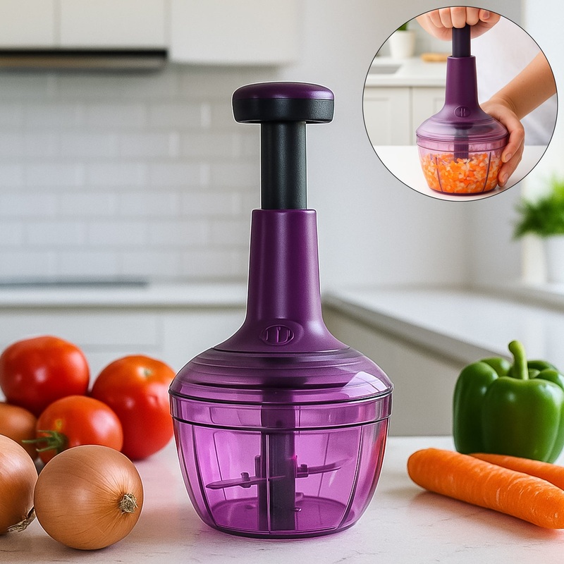 Supermom Manual Push Vegetable Chopper 650 ml – (1 Pc)