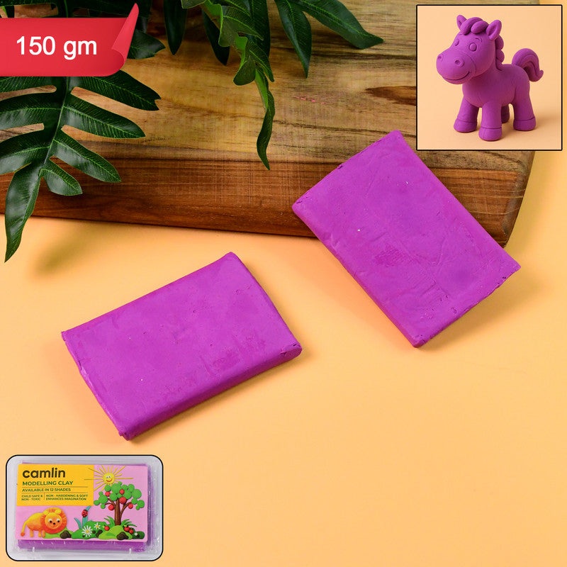 Camlin Modelling Clay 150 gm  Purple Color Soft and Reusable Clay for Creative Crafting