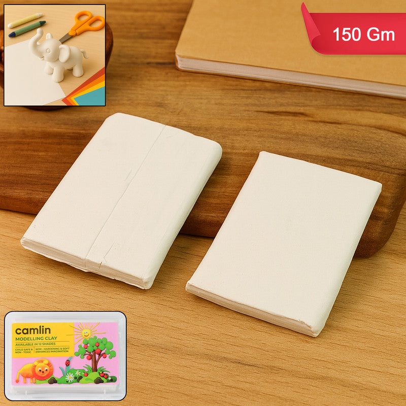 Camlin Modelling Clay  White Shade, 150 g Soft & Non-Toxic Clay for Kids Creative Play and Craft Work