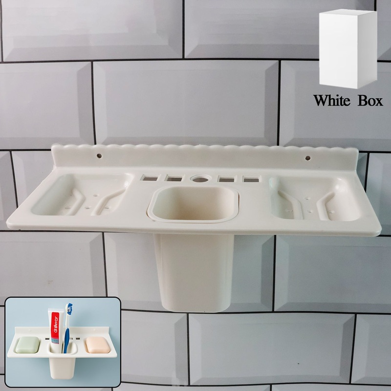 4 in 1 Wall-Mounted Bathroom Organizer – (1 Pc)