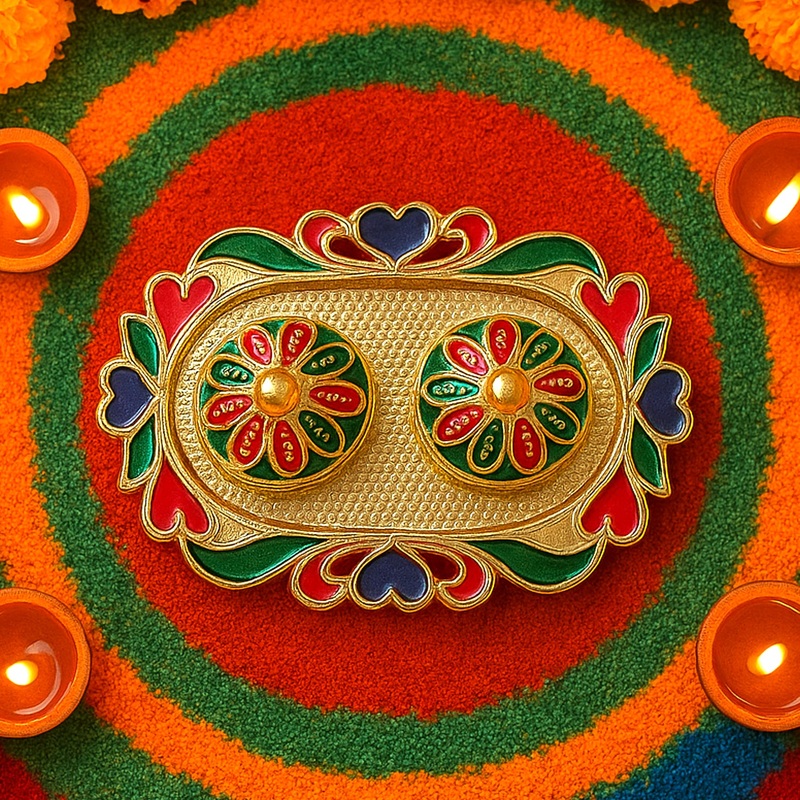 Meenakari RoliChawal Pooja – (1 Pc)