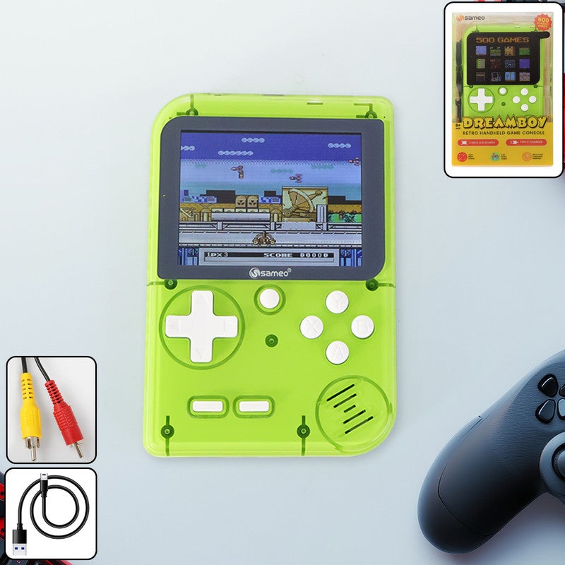 Sameo DreamBoy Retro Handheld Gaming Console with 500 Built-in Classic Games  Portable Mini Game Player with TV Output and USB Charging