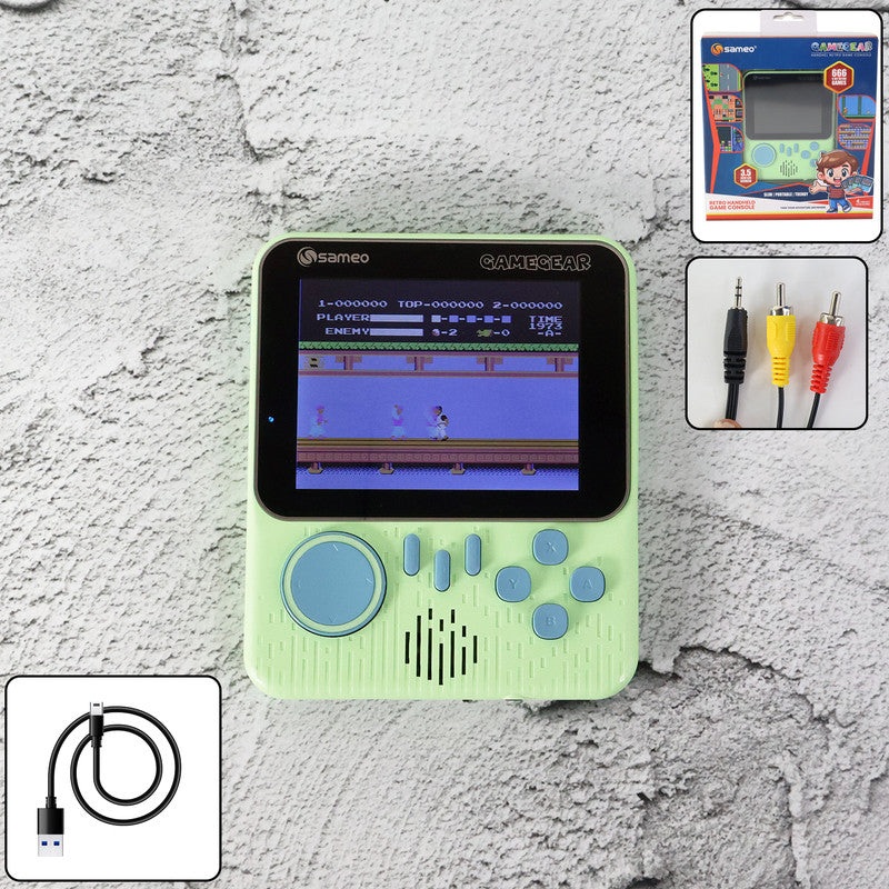 Sameo GameGear Retro Handheld Console with 666 Built-in Games  Portable Wide-Screen Gaming Device with TV Output and Rechargeable Battery