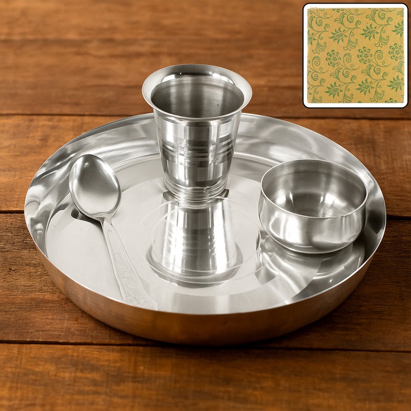 Stainless Steel Pooja Thali – (Set)