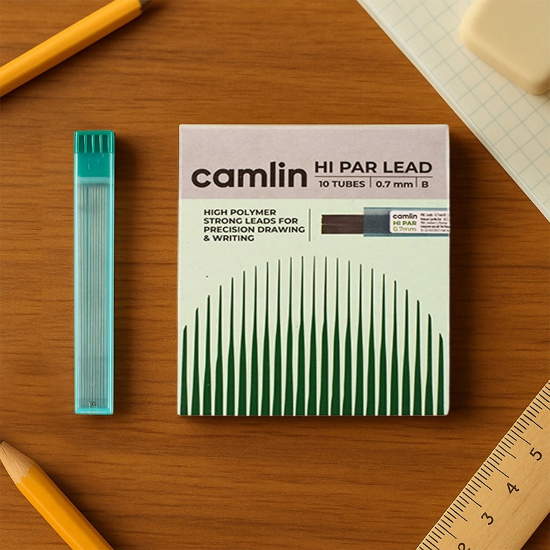 Camlin Hi-Par Mechanical Pencil Leads  0.7mm B Grade, High Polymer Strong Leads (10 Tubes)