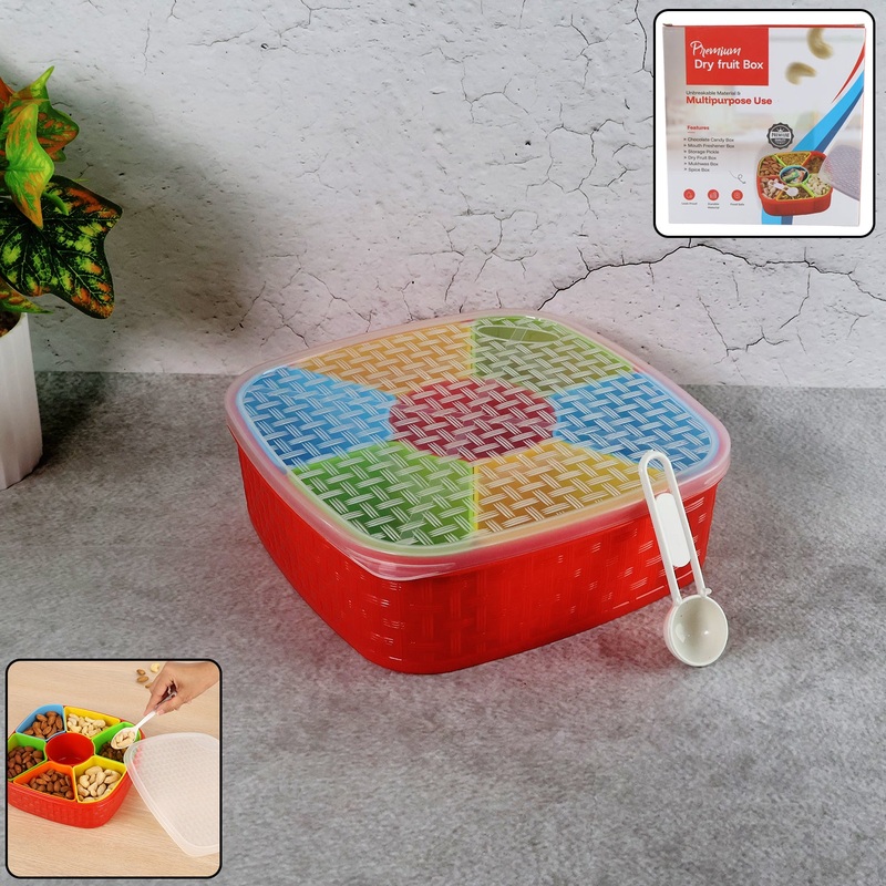 Dry Fruit & Snack Box with Spoon – 1 Set