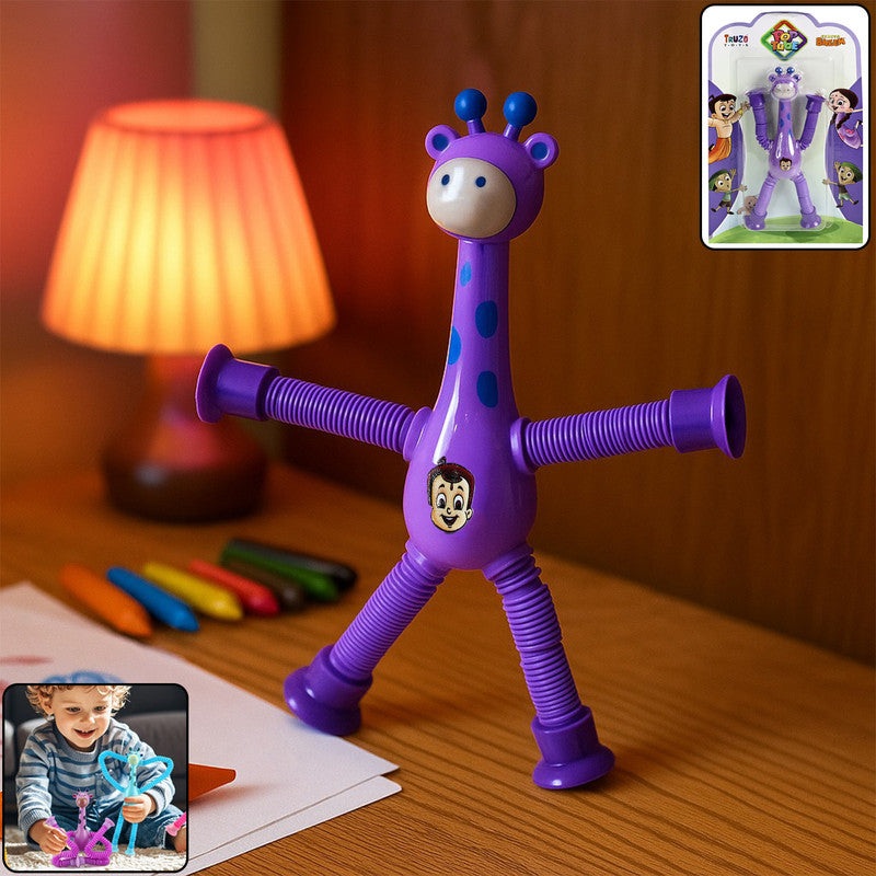 Flexible Pop Tube Giraffe Toy for Kids  Bendable Sensory Fidget Animal Figure with Stretchable Arms and Legs