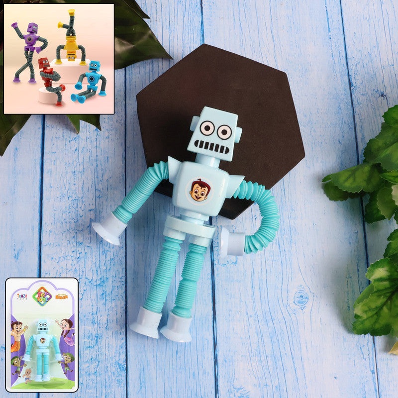 Flexible Pop Tube Robot Toy for Kids  Bendable Stretch Robot Action Figure with Movable Arms and Legs