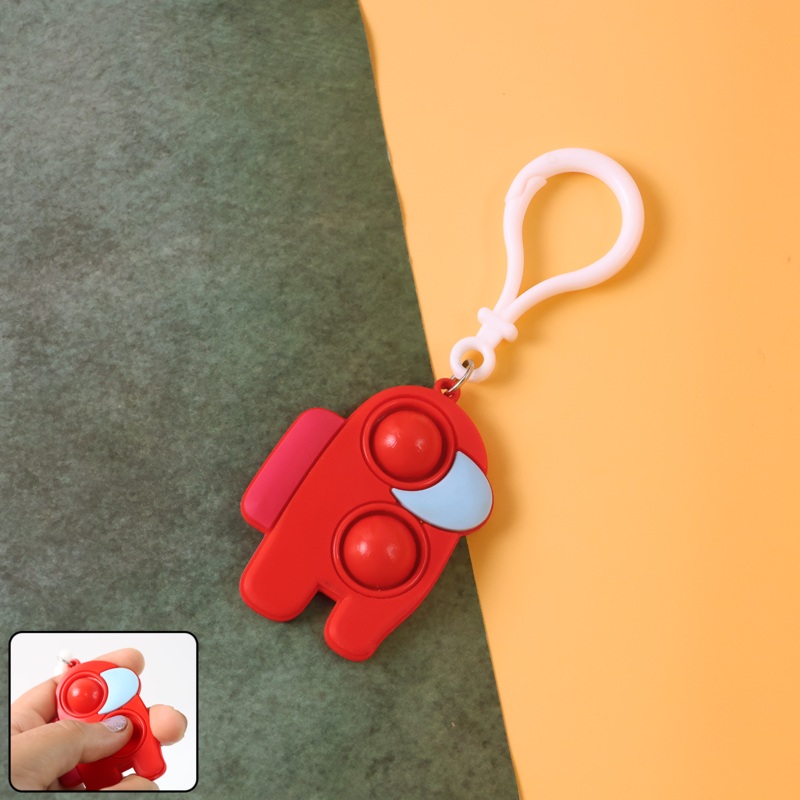 Pop-It Fidget Keychain Toy – (1 Pc / Mix Color)