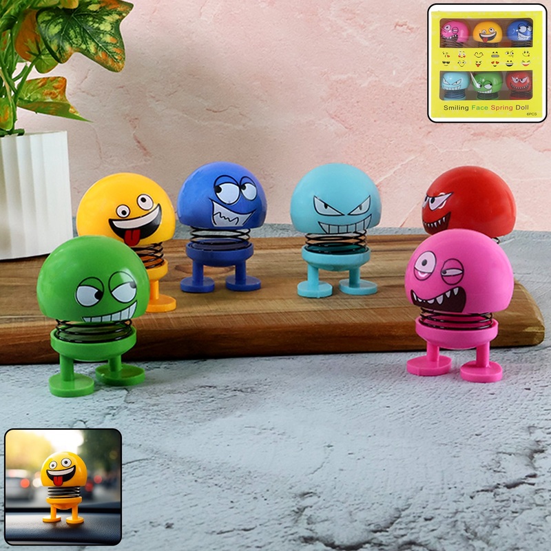 Spring Emoji Bobble Head Dolls – (6 Pc Set)